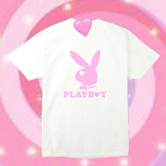 Playb❤y Bunny Heart Y2K 2000s Tee - Picture 4 of 5